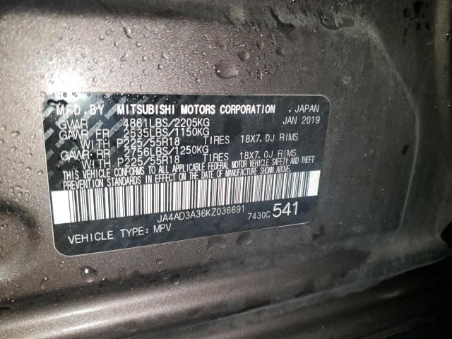 JA4AD3A36KZ036691 - 2019 MITSUBISHI OUTLANDER SE GRAY photo 13