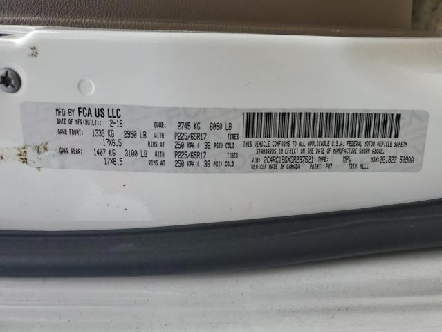 2C4RC1BGXGR297521 - 2016 CHRYSLER TOWN & COU TOURING WHITE photo 13