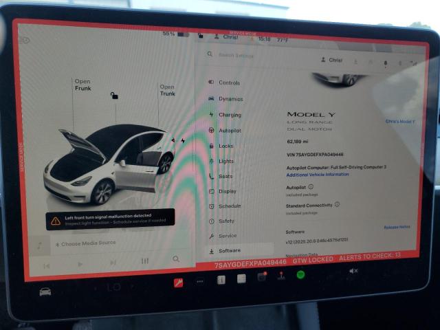 7SAYGDEFXPA049446 - 2023 TESLA MODEL Y WHITE photo 9