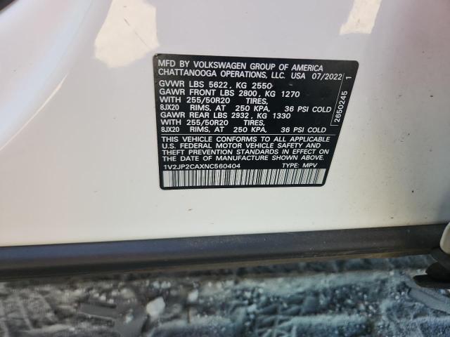 1V2JP2CAXNC560404 - 2022 VOLKSWAGEN ATLAS SE Ақ фото 13