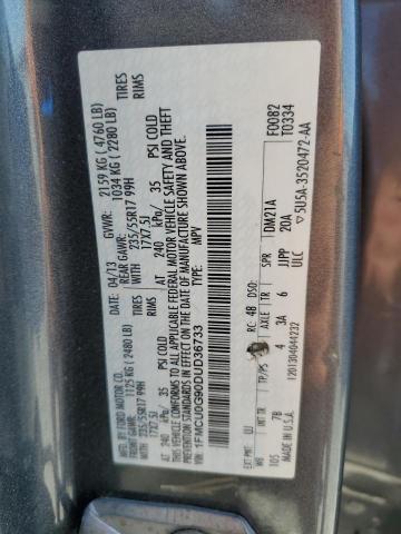 1FMCU0G90DUD36733 - 2013 FORD ESCAPE SE GRAY photo 13
