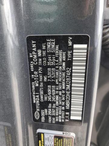 KM8R2DHE3MU287482 - 2021 HYUNDAI PALISADE SEL GRAY photo 13