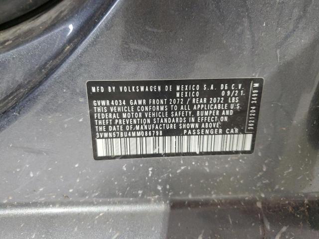 3VWN57BU4MM086798 - 2021 VOLKSWAGEN JETTA S GRAY photo 12