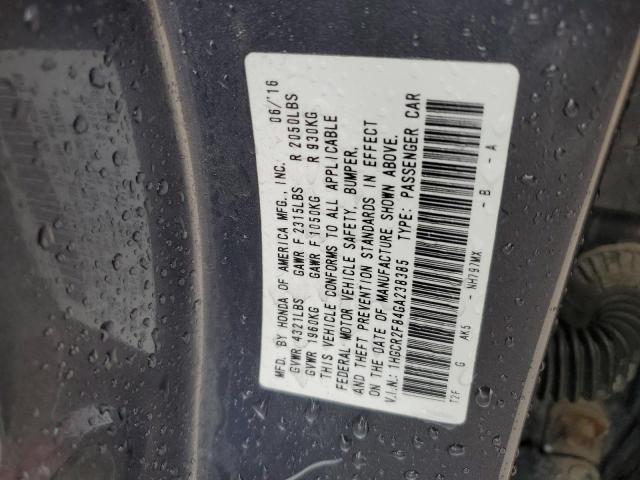 1HGCR2F84GA238385 - 2016 HONDA ACCORD EXL ნაცრისფერი ფოტო 12