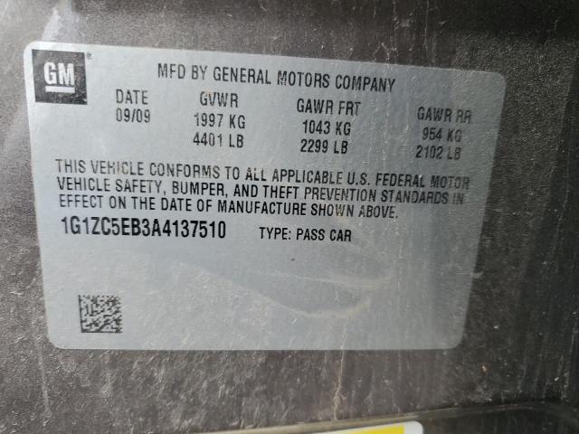 1G1ZC5EB3A4137510 - 2010 CHEVROLET MALIBU 1LT ყავისფერი ფოტო 12