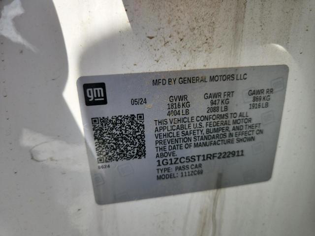 1G1ZC5ST1RF222911 - 2024 CHEVROLET MALIBU LS 白色 照片 12