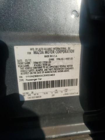 1YVHZ8BHXC5M33403 - 2012 MAZDA 6 I 灰色 照片 12