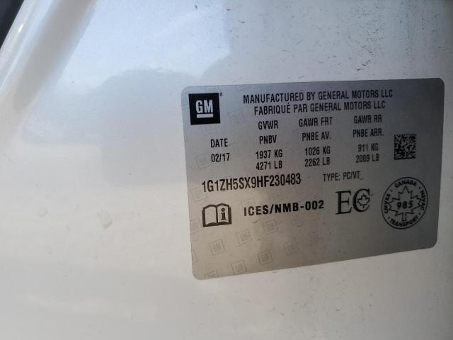 1G1ZH5SX9HF230483 - 2017 CHEVROLET MALIBU PREMIER WHITE photo 12