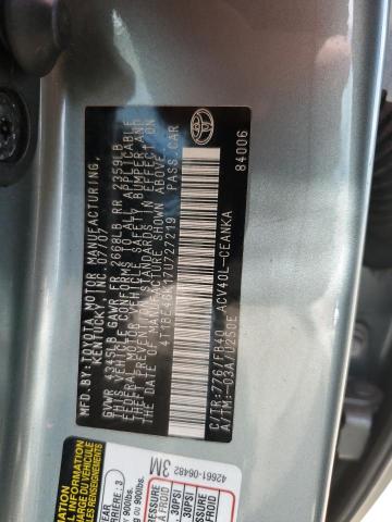 4T1BE46K17U727219 - 2007 TOYOTA CAMRY CE GREEN photo 12