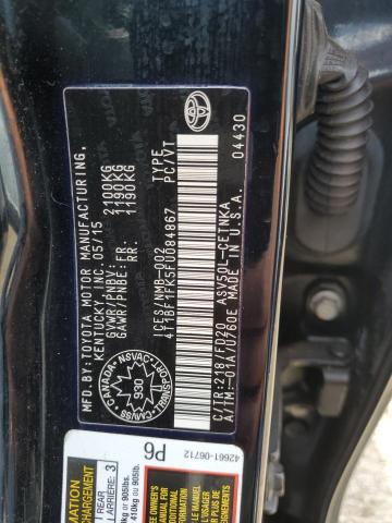 4T1BF1FK5FU084867 - 2015 TOYOTA CAMRY LE BLACK photo 12