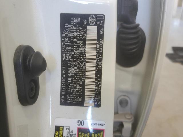 2T1BURHE2FC273330 - 2015 TOYOTA COROLLA L WHITE photo 13