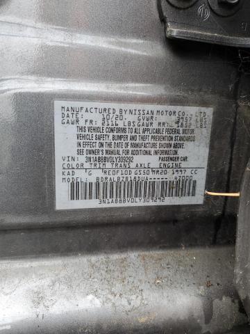 3N1AB8BV0LY309292 - 2020 NISSAN SENTRA S GRAY photo 12