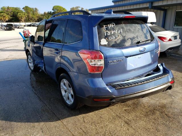 JF2SJAHC8GH437803 - 2016 SUBARU FORESTER 2.5I LIMITED BLUE photo 3