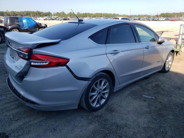 3FA6P0LU4HR385178 - 2017 FORD FUSION SE HYBRID SILVER photo 3