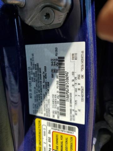 1FA6P0G76F5106947 - 2015 FORD FUSION S ლურჯი ფოტო 12