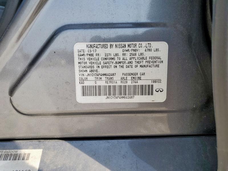 JN1CV7AP4HM642487 - 2017 INFINITI Q50 BASE Boz foto 12