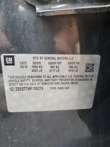 1G1ZE5ST7HF106279 - 2017 CHEVROLET MALIBU LT CHARCOAL photo 12