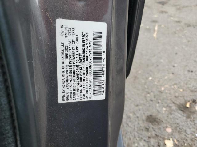 5FNRL5H60GB020376 - 2016 HONDA ODYSSEY EXL CHARCOAL photo 13