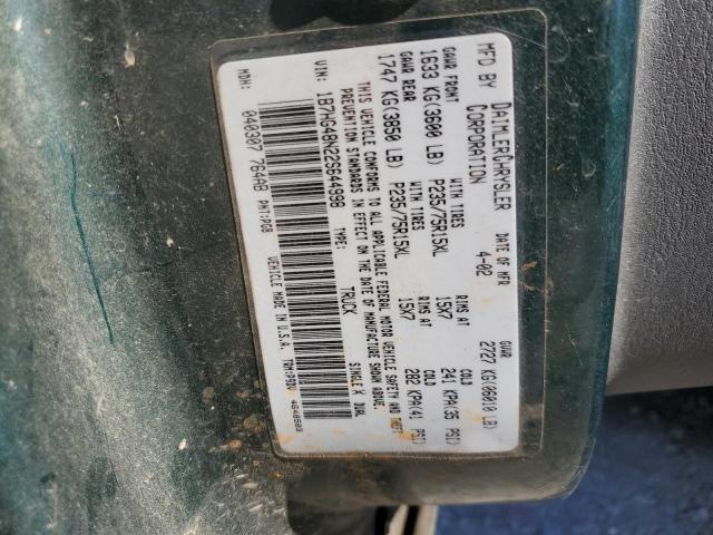 1B7HG48N22S644998 - 2002 DODGE DAKOTA QUAD SLT 绿色 照片 12