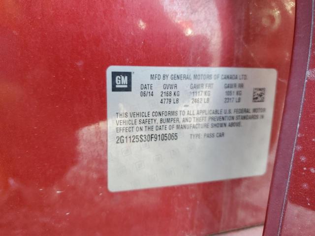2G1125S30F9105065 - 2015 CHEVROLET IMPALA LT RED photo 13