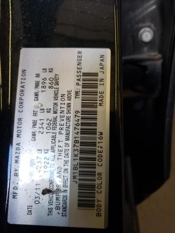 JM1BL1K37B1476479 - 2011 MAZDA SPEED 3 Қара фото 12