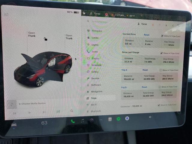 7SAYGDEE0NF313099 - 2022 TESLA MODEL Y RED photo 9