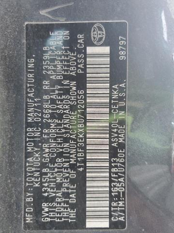 4T1BF3EKXBU712056 - 2011 TOYOTA CAMRY BASE Серый фото 12