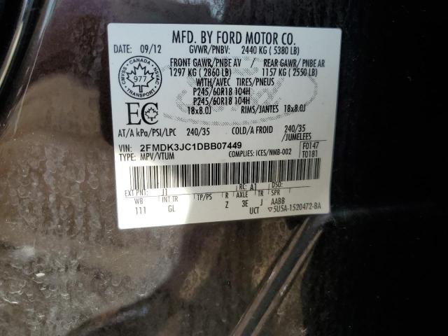 2FMDK3JC1DBB07449 - 2013 FORD EDGE SEL 棕色 照片 14
