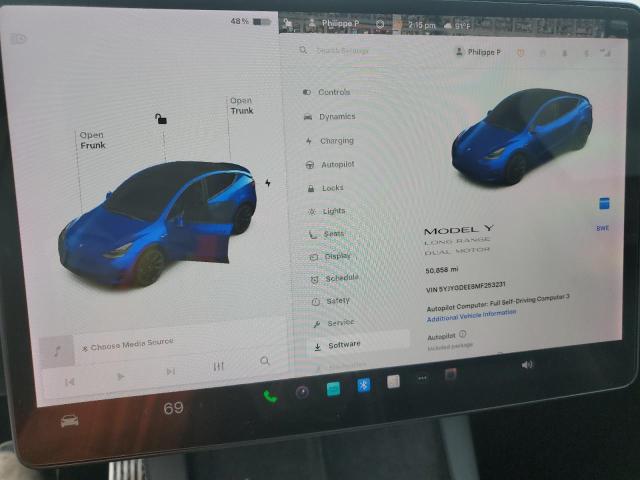 5YJYGDEE8MF253231 - 2021 TESLA MODEL Y Azul foto 9