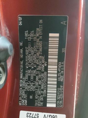 5TDBK23C57S005089 - 2007 TOYOTA SIENNA LE BURGUNDY photo 13