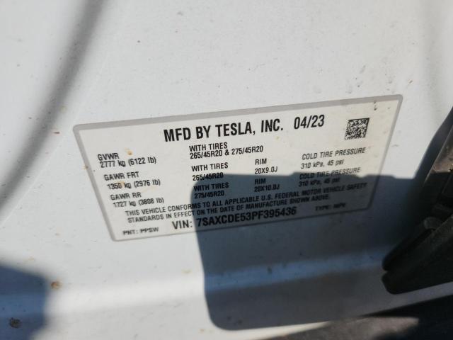 7SAXCDE53PF395436 - 2023 TESLA MODEL X Ağ foto 13