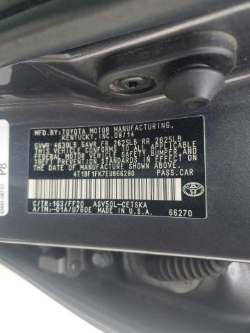 4T1BF1FK7EU866280 - 2014 TOYOTA CAMRY L ნაცრისფერი ფოტო 12