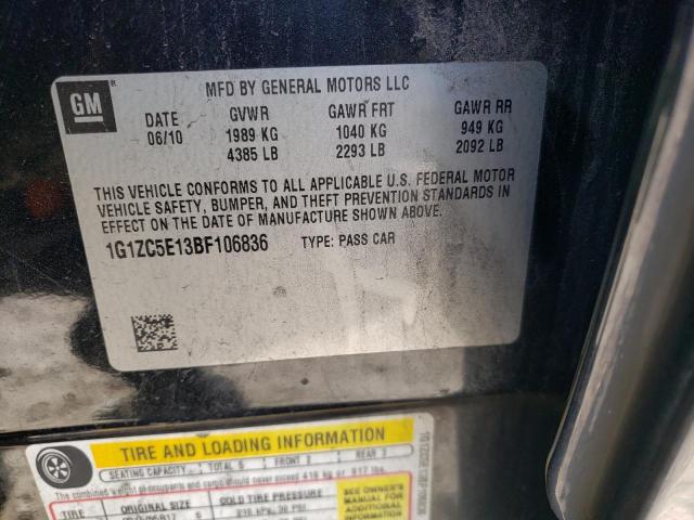 1G1ZC5E13BF106836 - 2011 CHEVROLET MALIBU 1LT 黑色 照片 13