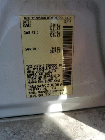 1N4AL3AP6FC200063 - 2015 NISSAN ALTIMA 2.5 白色 照片 12