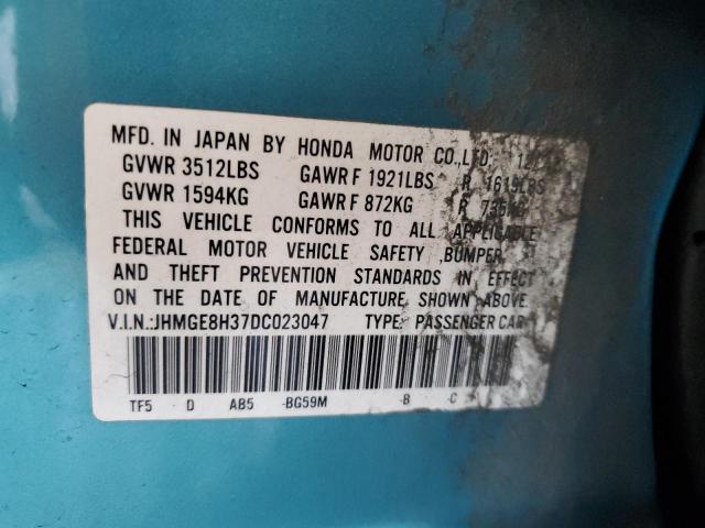 JHMGE8H37DC023047 - 2013 HONDA FIT GREEN photo 13