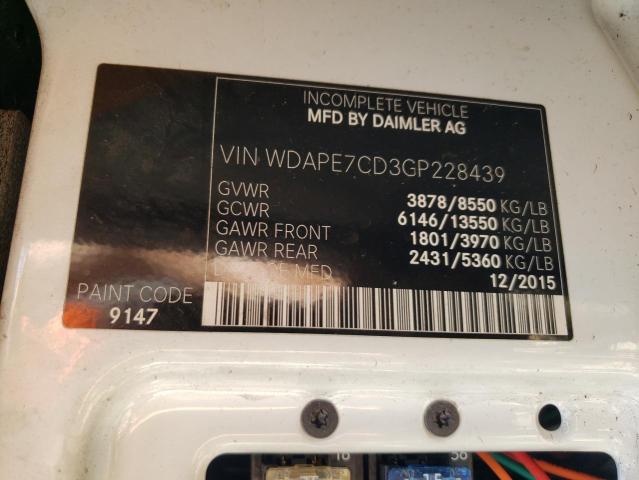 WDAPE7CD3GP228439 - 2016 MERCEDES-BENZ SPRINTER 2500 أبيض صورة 14