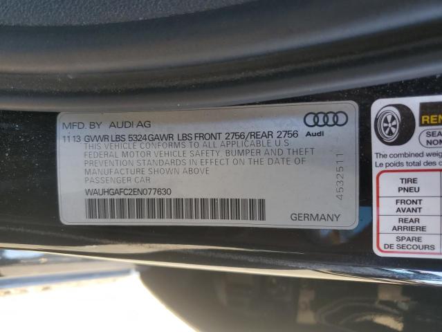 WAUHGAFC2EN077630 - 2014 AUDI A6 PRESTIGE შავი ფოტო 12