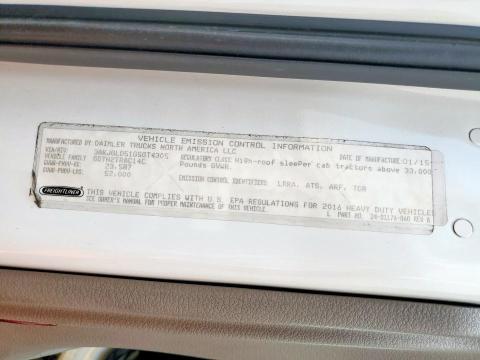 3AKJGLD51GSGT4305 - 2016 FREIGHTLINER CASCADIA 1 WHITE photo 10