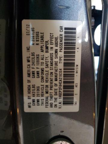 1HGCP2F84CA216354 - 2012 HONDA ACCORD EXL CHARCOAL photo 13