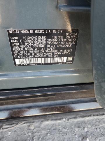 3CZRZ2H7XRM758989 - 2024 HONDA HR-V EXL GRAY photo 13