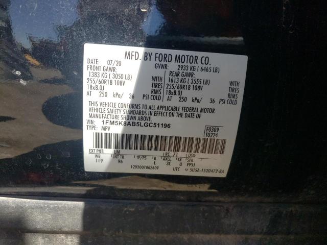 1FM5K8AB5LGC51196 - 2020 FORD EXPLORER POLICE INTERCEPTOR 黑色 照片 13