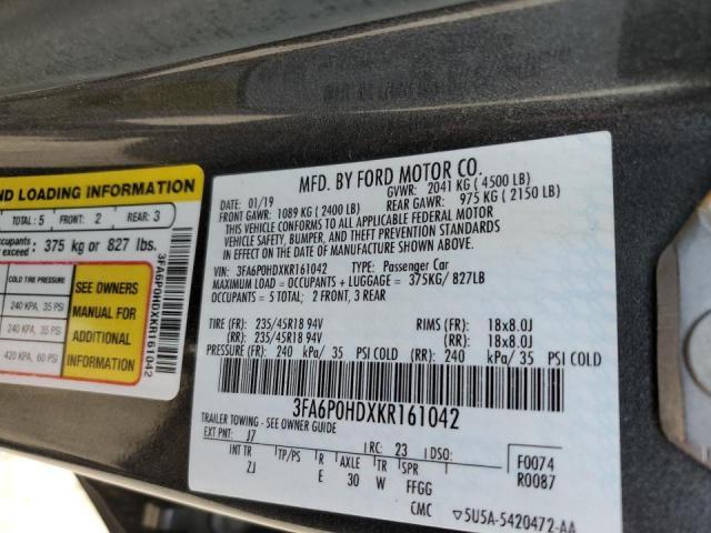 3FA6P0HDXKR161042 - 2019 FORD FUSION SE ნაცრისფერი ფოტო 13