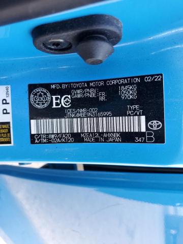 JTNK4MBE9N3165995 - 2022 TOYOTA COROLLA SE BLUE photo 13