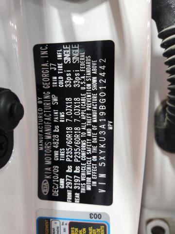 5XYKU3A19BG012442 - 2011 KIA SORENTO EX 白色 照片 14