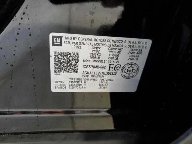 3GKALTEV7ML358310 - 2021 GMC TERRAIN SLE BLACK photo 13