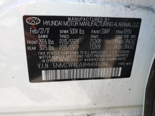 5NMZW4LA8HH046284 - 2017 HYUNDAI SANTA FE S Սպիտակ լուսանկար 14