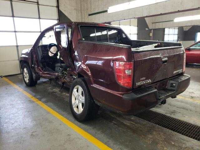 5FPYK1F56AB012136 - 2010 HONDA RIDGELINE RTL MAROON photo 2