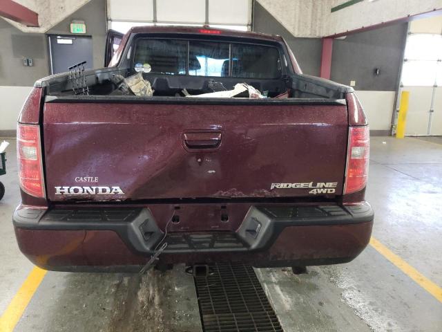 5FPYK1F56AB012136 - 2010 HONDA RIDGELINE RTL MAROON photo 6