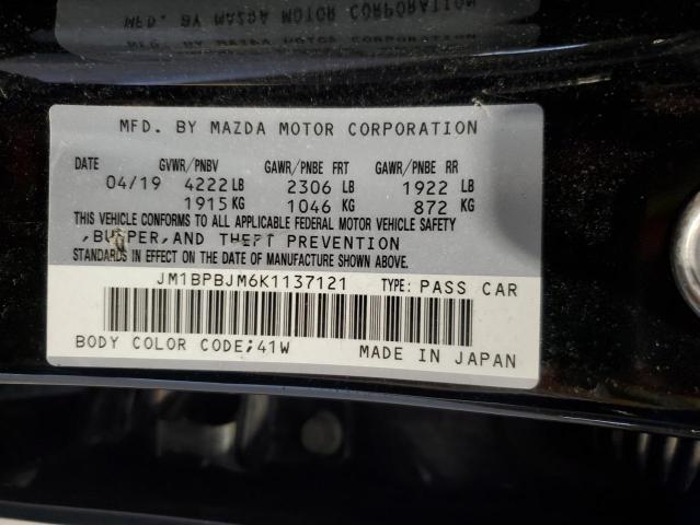 JM1BPBJM6K1137121 - 2019 MAZDA 3 BLACK photo 12