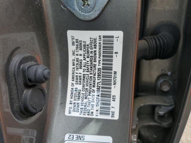 1HGFA16827L128535 - 2007 HONDA CIVIC EX GRAY photo 13